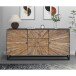 Sideboard >Madira< in Schwarz, Mangoholz/Metall - 180x90x40cm (BxHxT)