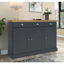 Sideboard >Motala< in Anthrazit - 125x80x35cm (BxHxT)
