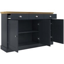 Sideboard >Motala< in Anthrazit - 125x80x35cm (BxHxT)