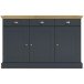 Sideboard >Motala< in Anthrazit - 125x80x35cm (BxHxT)