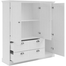 Mehrzweckschrank >Motala< in Weiß - 122x129x35cm (BxHxT)