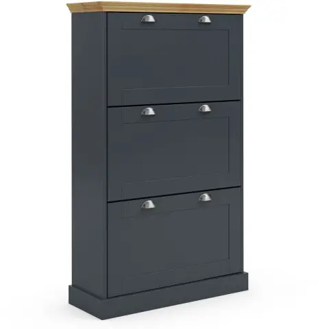 Schuhkipper >Motala< in Anthrazit - 80x132x30cm (BxHxT)