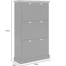 Schuhkipper >Motala< in Anthrazit - 80x132x30cm (BxHxT)