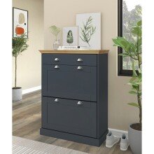 Schuhkipper >Motala< in Anthrazit - 80x105x35cm (BxHxT)