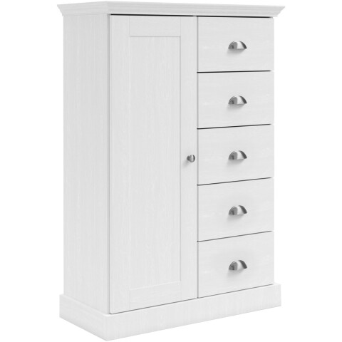 Hochkommode >Motala< in Weiß - 75x110x35cm (BxHxT)