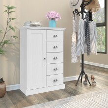 Hochkommode >Motala< in Weiß - 75x110x35cm (BxHxT)