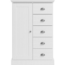 Hochkommode >Motala< in Weiß - 75x110x35cm (BxHxT)