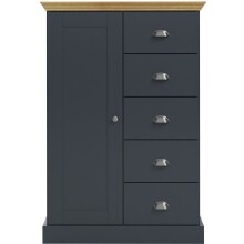 Hochkommode >Motala< in Anthrazit - 75x110x35cm (BxHxT)