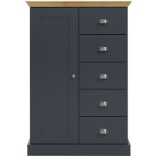 Hochkommode >Motala< in Anthrazit - 75x110x35cm (BxHxT)