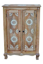 Highboard >Sharma< in Braun, Mangoholz - 80x120x40cm (BxHxT)