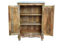 Highboard >Sharma< in Braun, Mangoholz - 80x120x40cm (BxHxT)