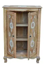 Highboard >Sharma< in Braun, Mangoholz - 80x120x40cm (BxHxT)