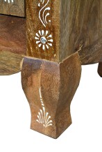 Highboard >Sharma< in Braun, Mangoholz - 80x120x40cm (BxHxT)