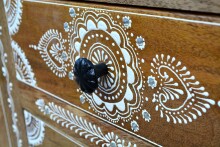 Sideboard >Sharma< in Braun, Mangoholz - 140x85x40cm (BxHxT)