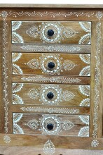 Sideboard >Sharma< in Braun, Mangoholz - 140x85x40cm (BxHxT)