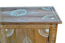 Sideboard >Sharma< in Braun, Mangoholz - 140x85x40cm (BxHxT)