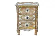 Nachtkommode >Sharma< in Braun, Mangoholz - 50x70x40cm (BxHxT)