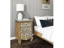 Nachtkommode >Sharma< in Braun, Mangoholz - 50x70x40cm (BxHxT)