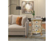 Nachtkommode >Sharma< in Braun, Mangoholz - 50x70x40cm (BxHxT)