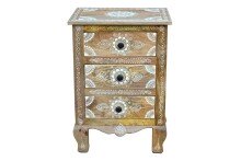 Nachtkommode >Sharma< in Braun, Mangoholz - 50x70x40cm (BxHxT)