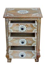 Nachtkommode >Sharma< in Braun, Mangoholz - 50x70x40cm (BxHxT)