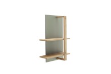 Wohnwand >MONIZ< (2-teilig) Salbei / Eiche, Lowboard 156x57x44cm, Wandboard 65x96x26cm