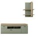 Wohnwand >MONIZ< (2-teilig) Salbei / Eiche, Lowboard 156x57x44cm, Wandboard 65x96x26cm