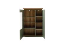 Wohnwand >MONIZ< (2-teilig) Salbei /Eiche, Lowboard 156x57x44cm, Highboard 98x144x38cm