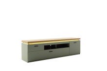 Wohnwand >MONIZ< (2-teilig) Salbei/Eiche, Lowboard 195x57x44cm, Wandboard 175x22x26cm