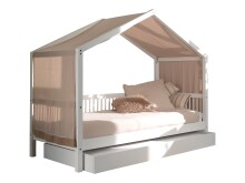 Hausbett >Buche Massiv< in Buche massiv weiß...