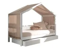 Hausbett >Buche Massiv< in Buche massiv weiß...