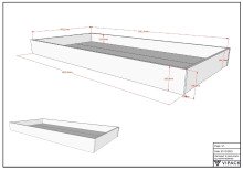 Hausbett >Buche Massiv< in Buche massiv weiß lackiert - 207,5x170x97,5 (BxHxT)