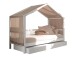 Hausbett >Buche Massiv< in Buche massiv weiß lackiert - 207,5x170x97,5 (BxHxT)