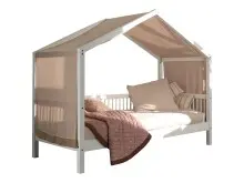 Hausbett >Buche Massiv< in Buche massiv weiß...