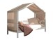 Hausbett >Buche Massiv< in Buche massiv weiß lackiert - 207,5x170x97,5 (BxHxT)