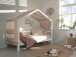 Hausbett >Buche Massiv< in Buche massiv weiß lackiert - 207,5x170x97,5 (BxHxT)