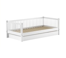 Daybett >Buche Massiv< in Buche massiv weiß lackiert - 207,5x68x97,5 (BxHxT)