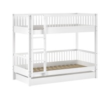 Etagenbett >Buche Massiv< in weiß lackiert - 207,5x175,4x97,5 (BxHxT)