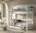 Etagenbett >Buche Massiv< in weiß lackiert - 207,5x175,4x97,5 (BxHxT)