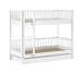 Etagenbett >Buche Massiv< in weiß lackiert - 207,5x175,4x97,5 (BxHxT)