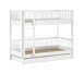 Etagenbett >Buche Massiv< in weiß lackiert - 207,5x175,4x97,5 (BxHxT)