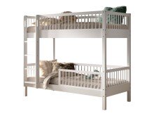 Etagenbett >Buche Massiv< in weiß lackiert - 207,5x175,4x97,5 (BxHxT)