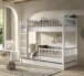 Etagenbett >Buche Massiv< in weiß lackiert - 207,5x175,4x97,5 (BxHxT)
