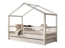 Hausbett >Buche Massiv< in Buche massiv weiß...