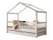 Hausbett >Buche Massiv< in Buche massiv weiß lackiert - 207,5x170x97,5 (BxHxT)