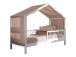 Hausbett >Buche Massiv< in Buche massiv weiß lackiert - 207,5x170x97,5 (BxHxT)