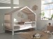 Hausbett >Buche Massiv< in Buche massiv weiß lackiert - 207,5x170x97,5 (BxHxT)