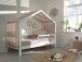 Hausbett >Buche Massiv< in Buche massiv weiß lackiert - 207,5x170x97,5 (BxHxT)