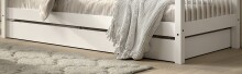 Hausbett >Buche Massiv< in Buche massiv weiß lackiert - 207,5x170x97,5 (BxHxT)