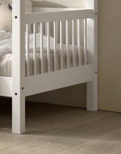 Hausbett >Buche Massiv< in Buche massiv weiß lackiert - 207,5x170x97,5 (BxHxT)